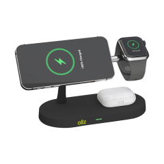 OllZ Powerbase 5 in 1 Magnetic Fast Wireless Charging Stand with Night Lamp (15W )