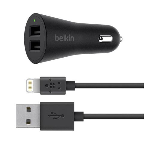 Belkin Dual USB Car Charger 4.8A With 1.2m Lightning Cable