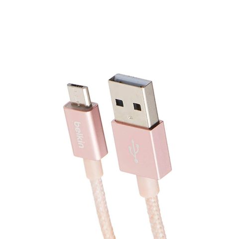 Belkin Premium Charge And Sync USB To Micro-USB Braided Tangle Free Cable 1.2 M - Rose Gold