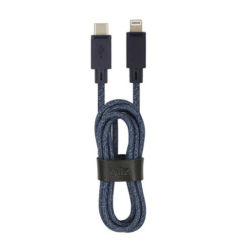 OllZ MFi Premium TPE Housing USB-C to Lightning PD Fast Charge Cable 3m - Navy Blue
