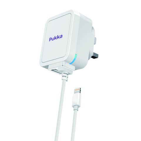 Pukka P.Ac03 3.1A Home Charger 1-USB With Built-In Lightening -USB Charge Cable