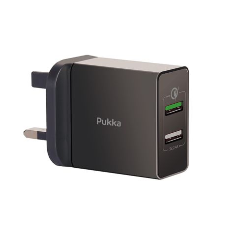 Pukka P.Ac13 Home UK Plug Dual-USB Power Charger With Qc 3.0