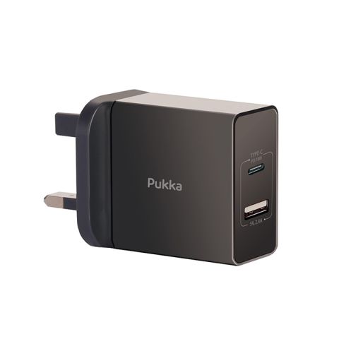 Pukka P.Ac14 Home UK Plug Dual-USB Power Charger With Pd 18 Watt