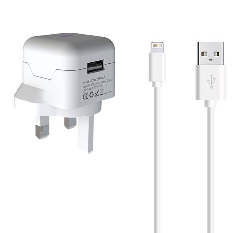 Pukka P.ChargMate Lt Premium 2.1A Home Charger With Lightning Charge And Sync Cable