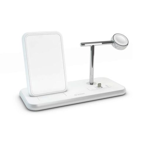 ZENS Aluminium Dual Wl Charger & Dock & Watch 10W - White